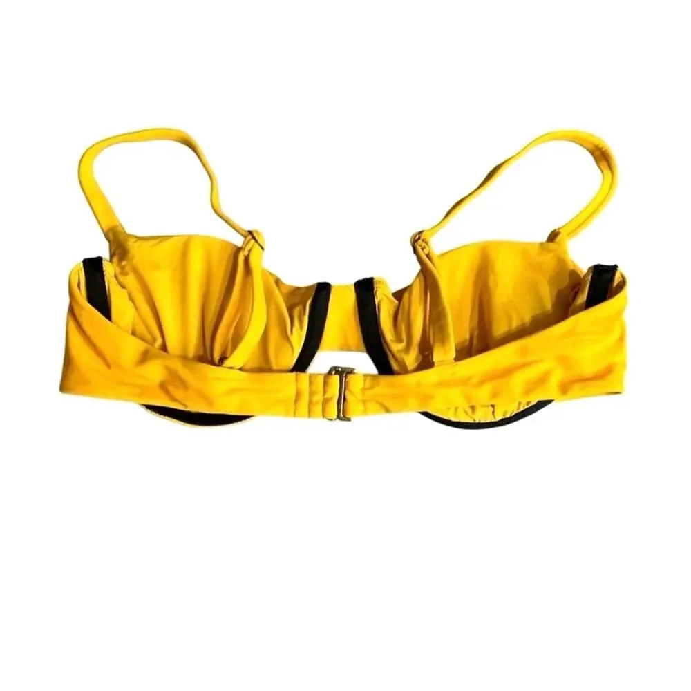 Andie Swimwear Womens Size Medium Yellow Bikini Top Underwire Padded  NWOT